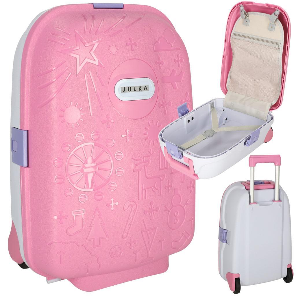 Walizka podróżna dla dzieci na kółkach bagaż podręczny z imieniem różowy 43x30x19 cm 0 Full Screen