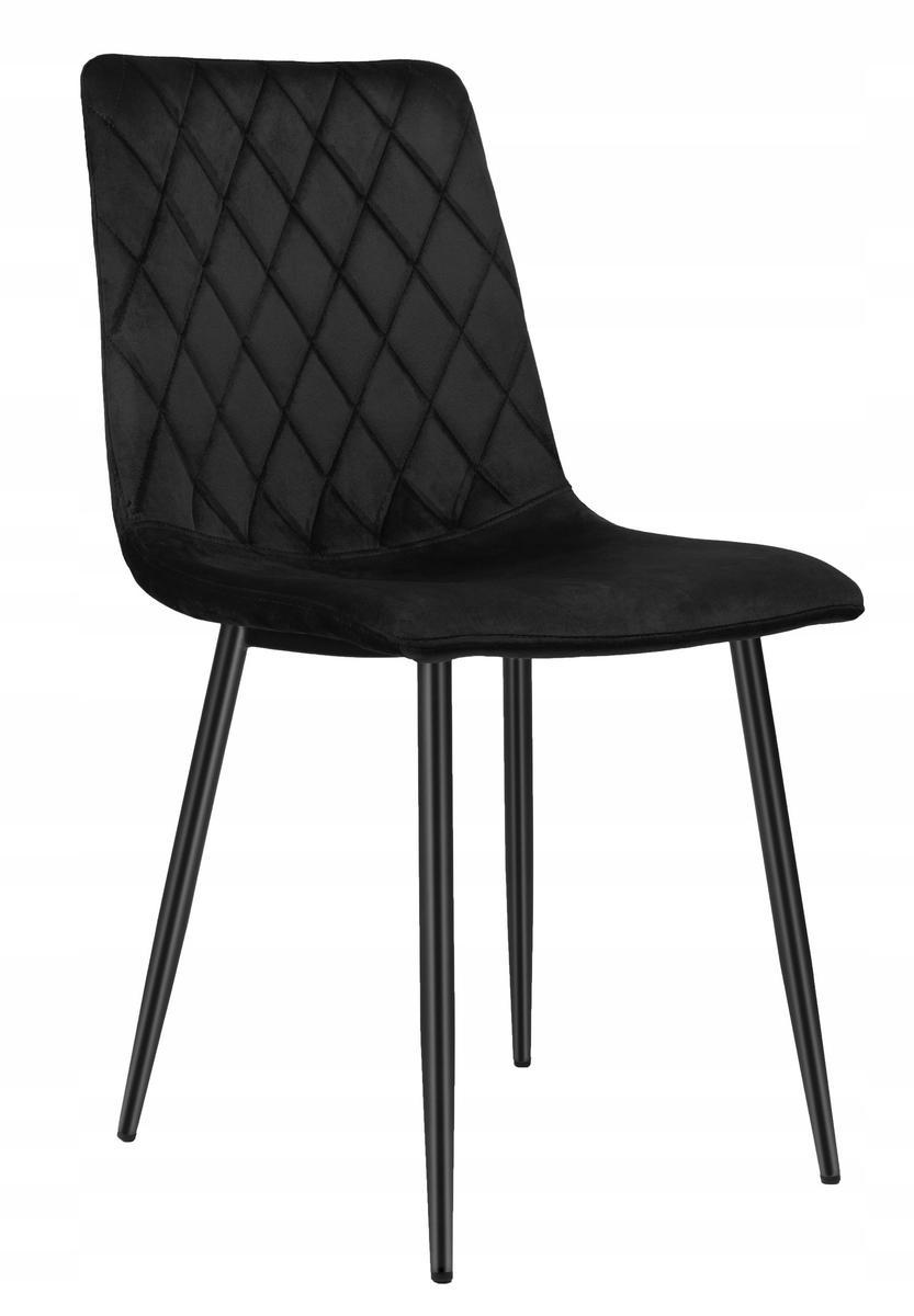 Krzesło tapicerowane Dexter Velvet 45x89x54 cm czarny na czarnych nóżkach do jadalni lub salonu 1 Full Screen