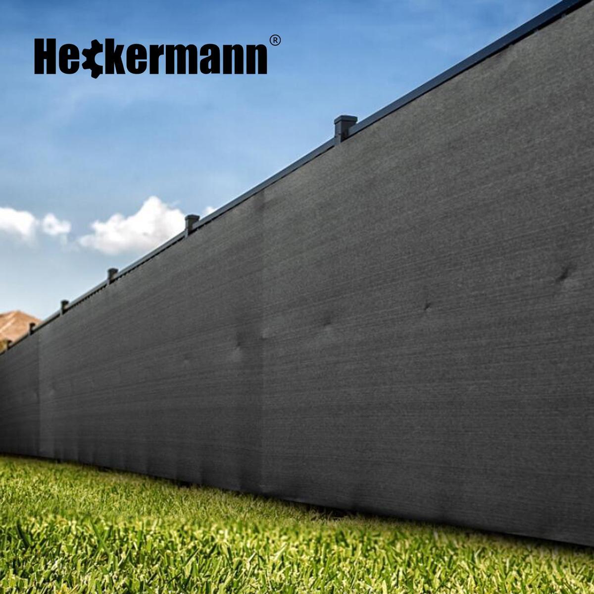 Siatka cieniująca maskująca na płot 90% 1,5x25m Heckermann - Szara + Opaski 100szt 3 Full Screen