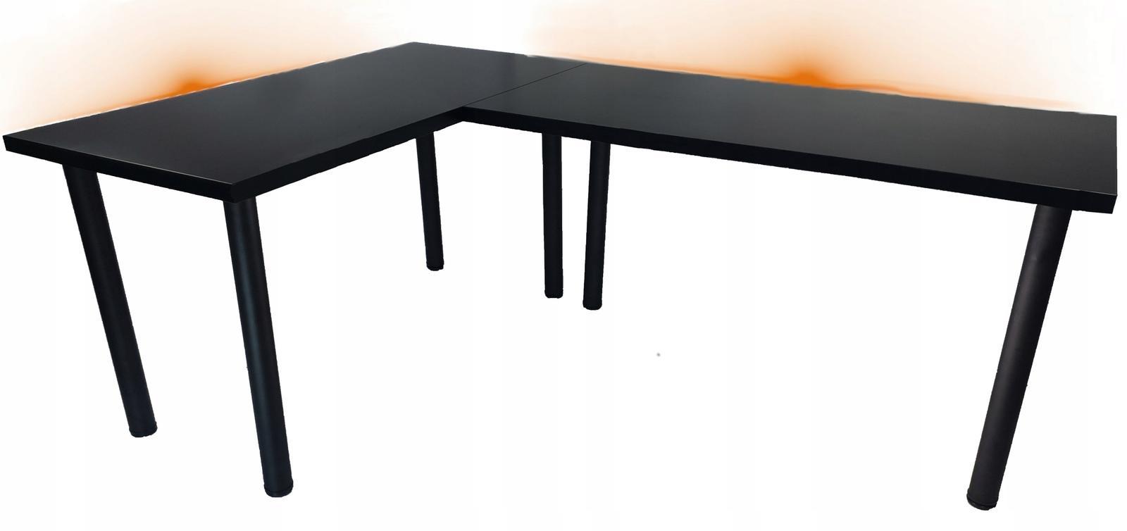 Biurko gamingowe 180x75x60cm czarne narożne stół do pokoju gracza 1 Full Screen