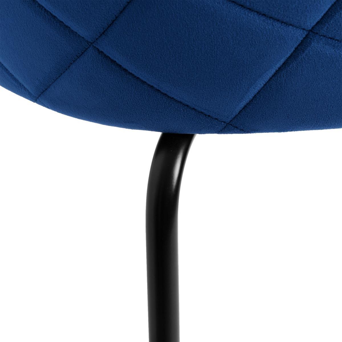 Krzesło welurowe 50x78x54 cm Fargo Velvet niebieskie czarne nóżki do jadalni lub salonu  5 Full Screen