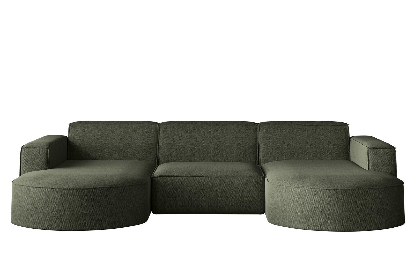 Sofa MODENA STUDIO U 299x78x165 cm w kształcie U bez funkcji spania do salonu NEVE oliwkowy 0 Full Screen