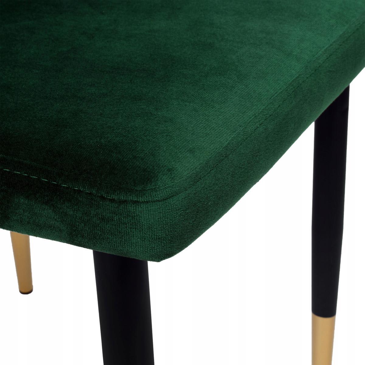 Krzesło tapicerowane Dexter Velvet 48x93x58 cm zielony na czarnych nóżkach do jadalni lub salonu  6 Full Screen