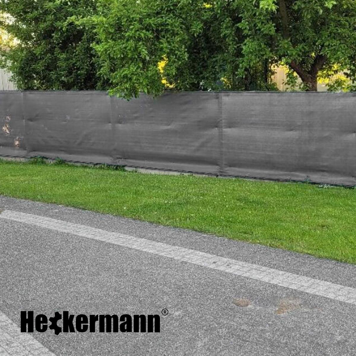 Siatka cieniująca maskująca na płot 90% 1,2x25m Heckermann - Szara + Opaski 100szt 5 Full Screen