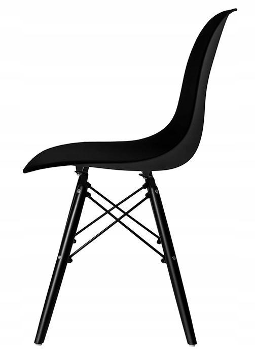 Zestaw 4 szt krzesło nowoczesne milano 46x82x53 cm Black DSW czarne na czarnych nogach do jadalni lub salonu  3 Full Screen