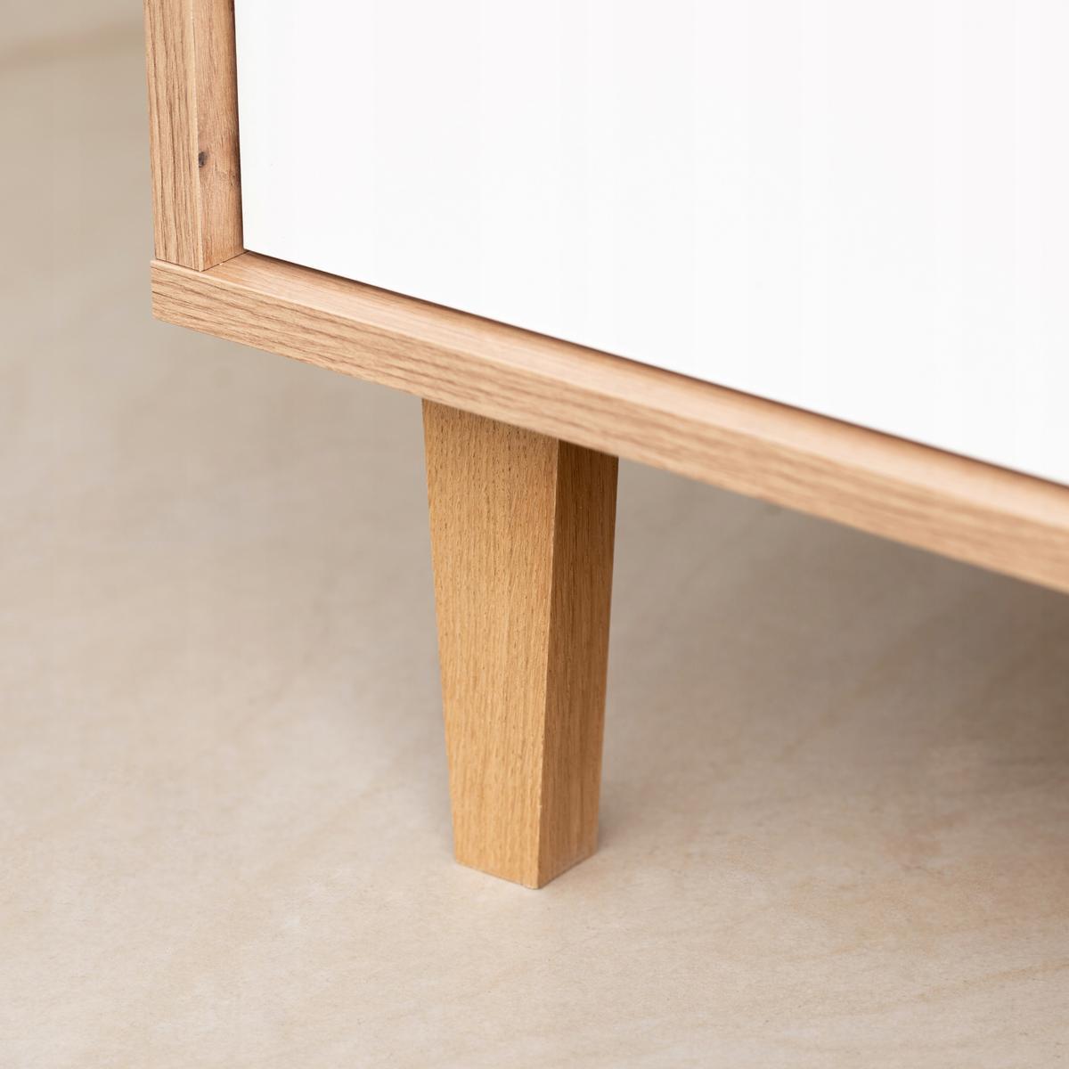 Stolik kawowy ARTISAN 100x60 cm biały Szuflada nóżki drewniane ława do Salonu 3 Full Screen
