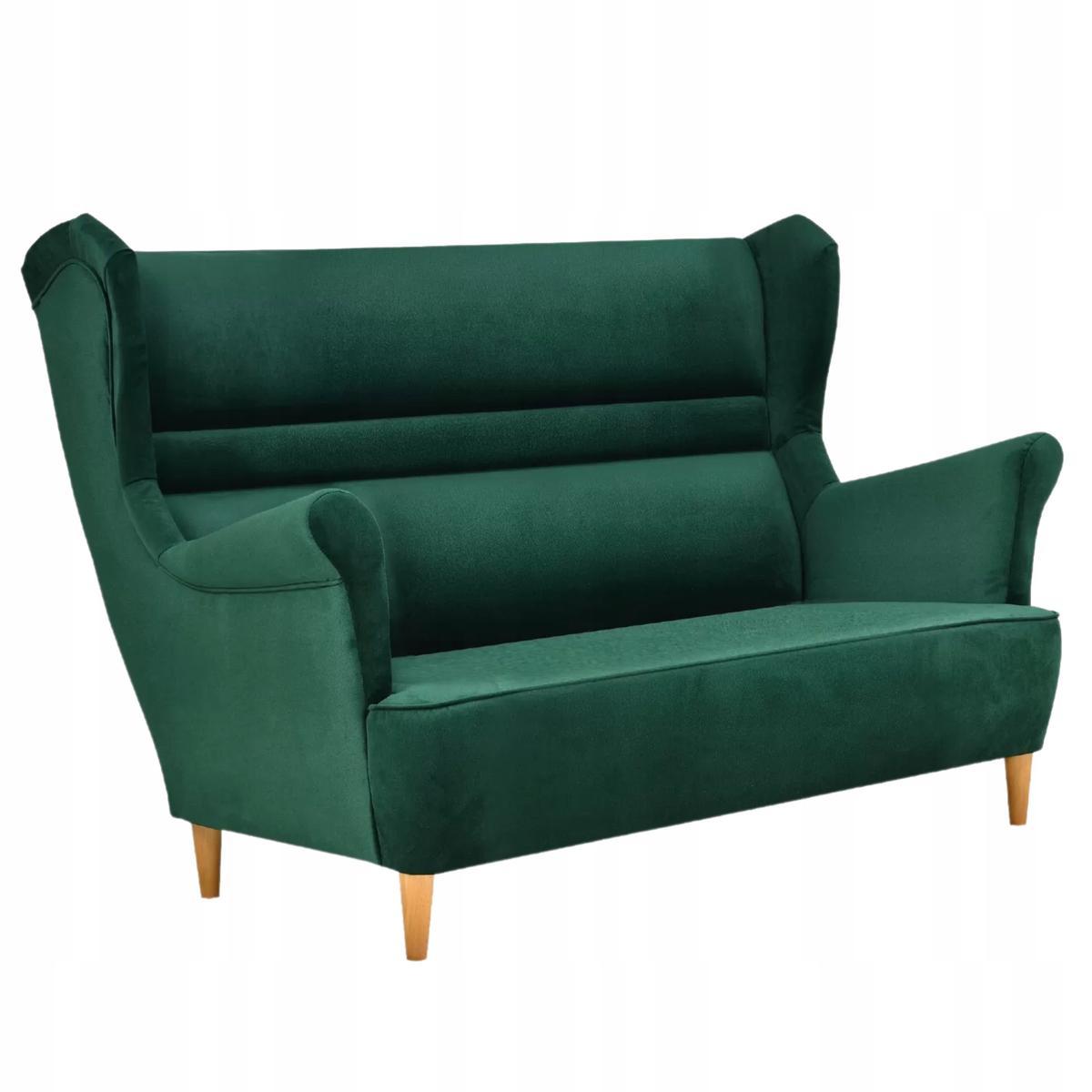 Zestaw wypoczynkowy ZOJA sofa + 2 fotele butelkowa zieleń do salonu  2 Full Screen