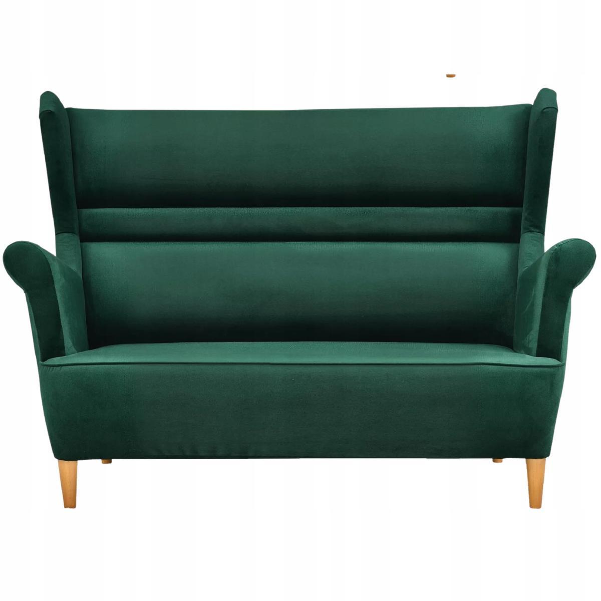 Zestaw wypoczynkowy ZOJA sofa + 2 fotele + 2 podnóżki zielone butelkowa zieleń do salonu  2 Full Screen