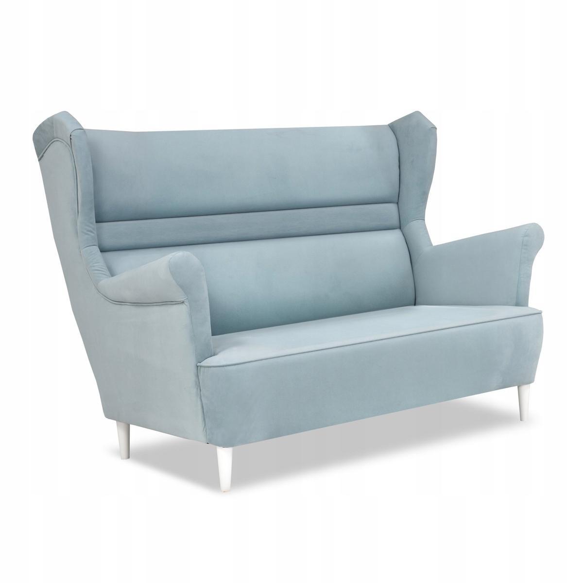 Zestaw wypoczynkowy ZOJA sofa + 2 fotele błękitne do salonu 1 Full Screen