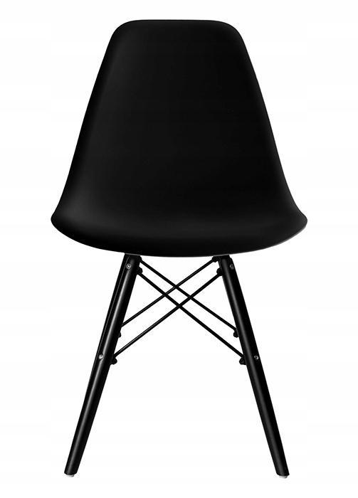 Zestaw 4 szt krzesło nowoczesne milano 46x82x53 cm Black DSW czarne na czarnych nogach do jadalni lub salonu  2 Full Screen