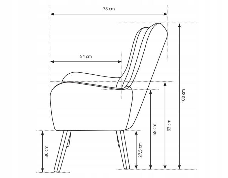 Fotel TED 76x100x78 cm do salonu jasnobrązowy Velluto 4 Full Screen