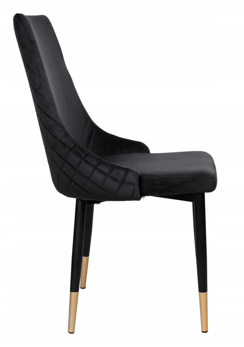 Krzesło tapicerowane Dexter Velvet 48x93x58 cm czarny na czarnych nóżkach do jadalni lub salonu  3 Full Screen
