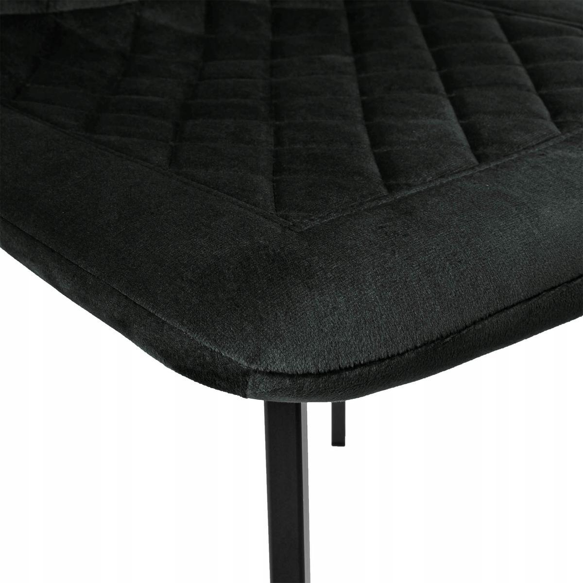 Krzesło welurowe 44x88x41 cm CURTIS VELVET tapicerowane czarny aksamit czarne nóżki do jadalni lub salonu 8 Full Screen