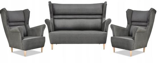 Zestaw wypoczynkowy ZOJA sofa + 2 fotele grafitowe do salonu  0 Full Screen
