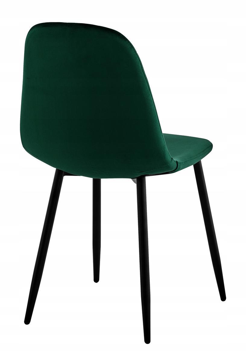 Krzesło welurowe Orlando Velvet 43x83x52 cm ciemnozielone czarne nóżki do jadalni lub salonu  4 Full Screen