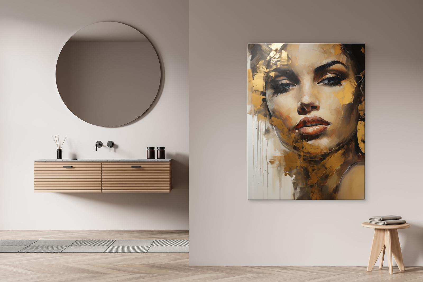Obraz Canvas Do Salonu KOBIECY Portret Styl Glamour Abstrakcja 80x120cm 9 Full Screen