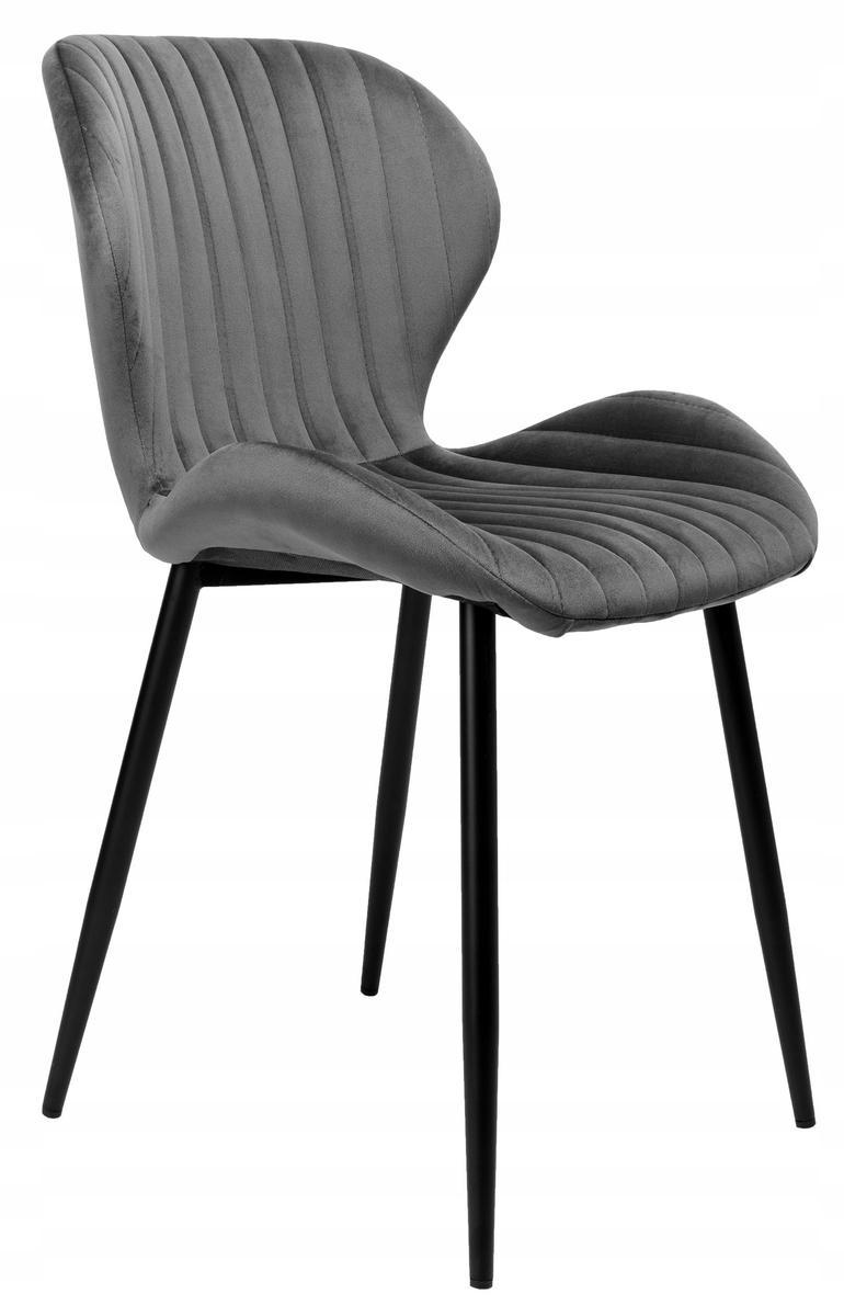 Krzesło welurowe DALLAS VELVET 48x80x47 cm grafitowe czarne nóżki do jadalni lub salonu 1 Full Screen