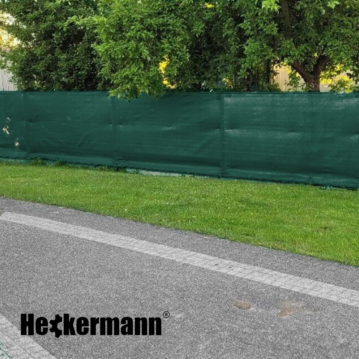Siatka cieniująca maskująca na płot 90% 1,2x25m Heckermann - Zielona + Opaski 100szt 5 Full Screen