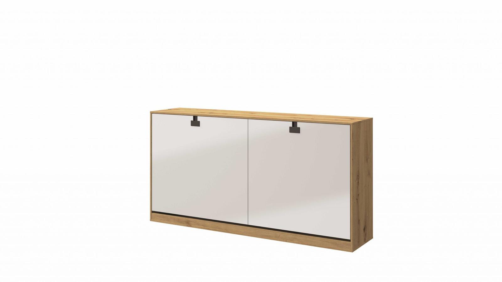Łóżko składane do szafy INDEX 90x200 do montażu poziomego na ścianie z materacem biały/dąb do sypialni 0 Full Screen