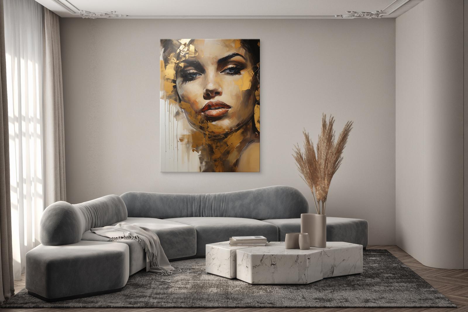 Obraz Canvas Do Salonu KOBIECY Portret Styl Glamour Abstrakcja 80x120cm 6 Full Screen