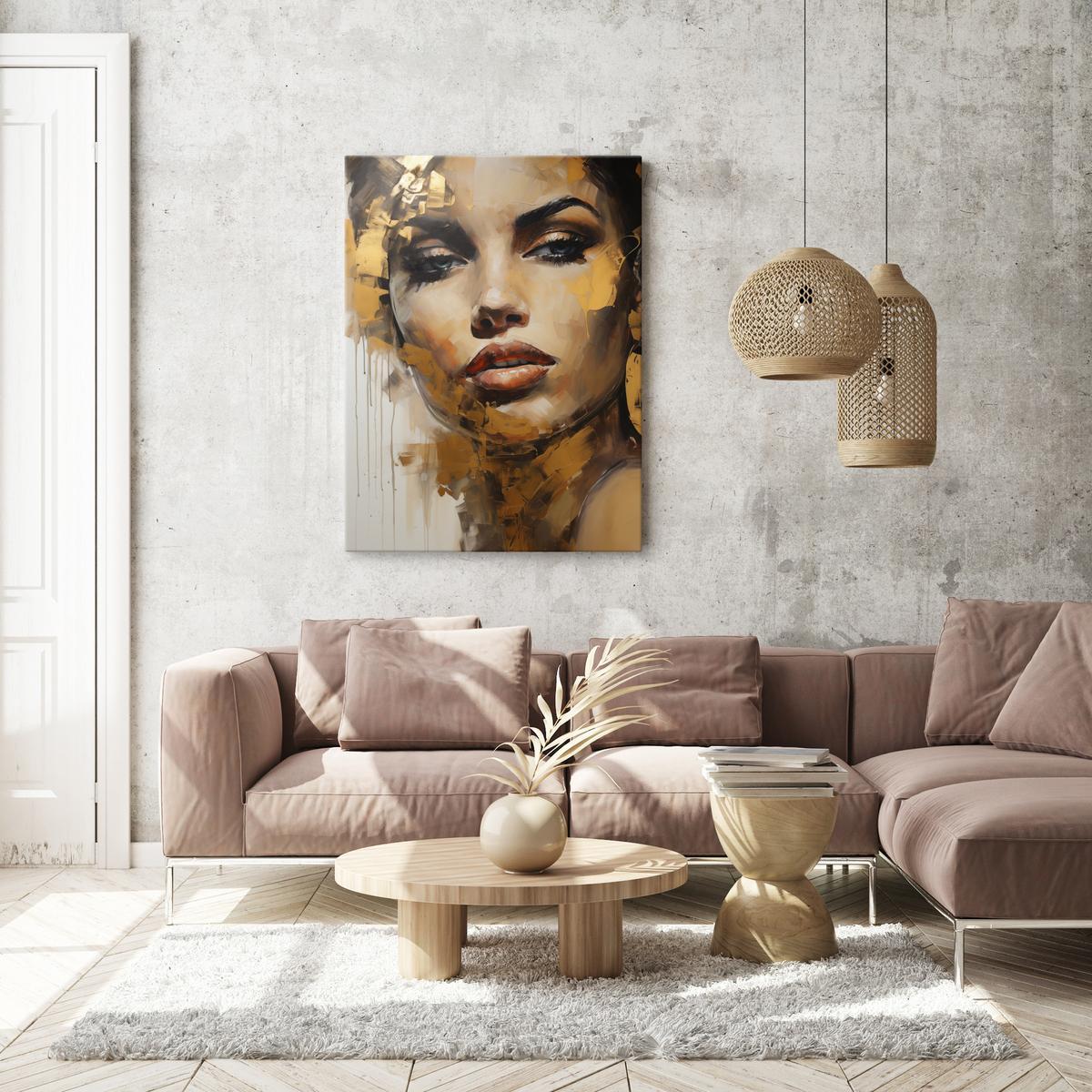 Obraz Canvas Do Salonu KOBIECY Portret Styl Glamour Abstrakcja 80x120cm 5 Full Screen