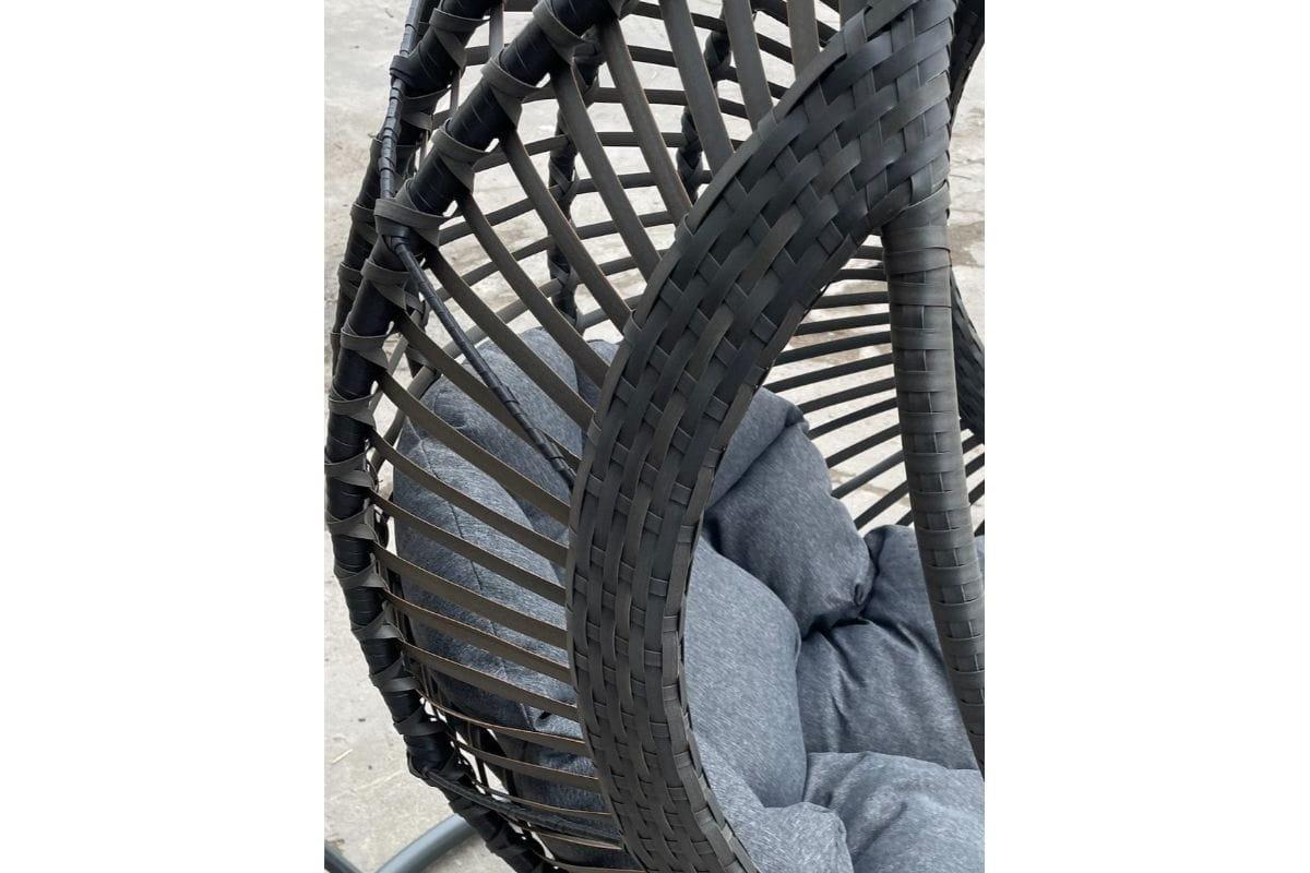 Fotel wiszący kokon ogrodowy BELLISSIMO 105x195x105 cm z technorattanu do ogrodu szary 9 Full Screen