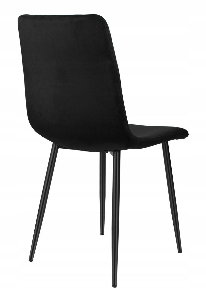 Krzesło tapicerowane Dexter Velvet 45x89x54 cm czarny na czarnych nóżkach do jadalni lub salonu 3 Full Screen