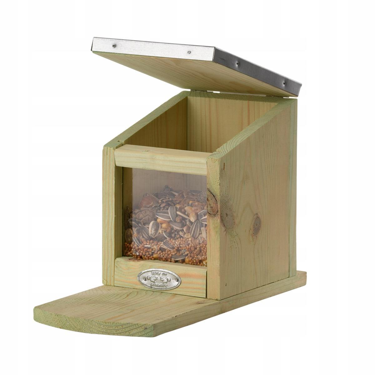 Karmnik dla wiewiórek drewniany - ocynkowany dach 0 Full Screen