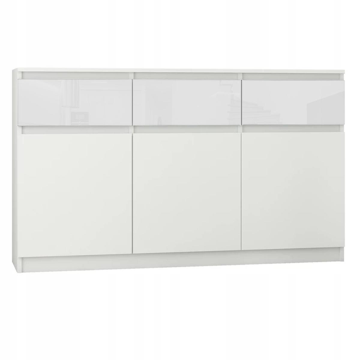 Komoda MODERN 120x40 cm biała tekstura z szafkami zabudowanymi do sypialni salonu  0 Full Screen