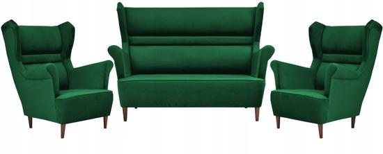 Zestaw wypoczynkowy ZOJA sofa + 2 fotele zielone do salonu  0 Full Screen