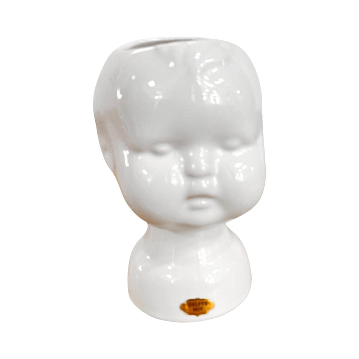 Ceramiczna donica, wazon głowa dziecka DELFTS WIT Holandia, lata 70. 0 Full Screen