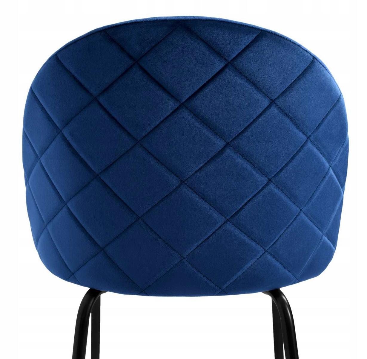 Krzesło welurowe 50x78x54 cm Fargo Velvet niebieskie czarne nóżki do jadalni lub salonu  6 Full Screen