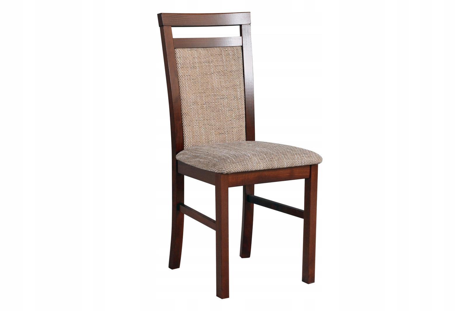 Krzesło M-5 43x93x40 cm drewniane do kuchni salonu białe drewno/szare obicie 6 Full Screen