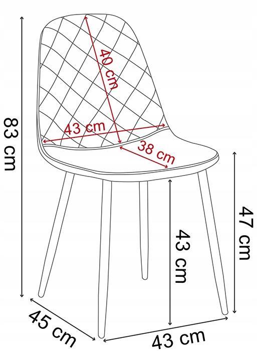Krzesło welurowe 43x83x52 cm profilowane pikowane Orlando Velvet szare czarne nóżki do jadalni lub salonu  8 Full Screen
