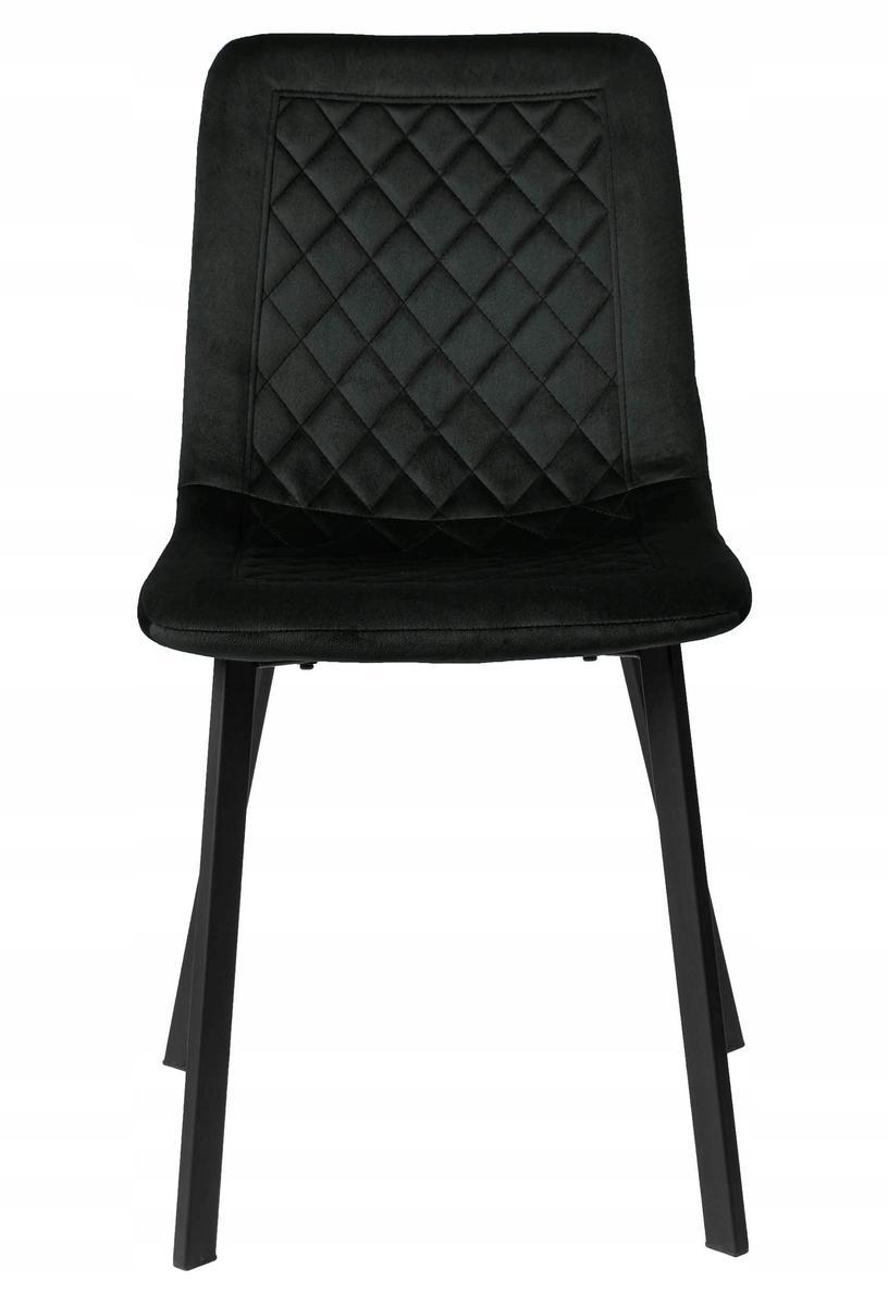 Krzesło welurowe 44x88x41 cm CURTIS VELVET tapicerowane czarny aksamit czarne nóżki do jadalni lub salonu 2 Full Screen