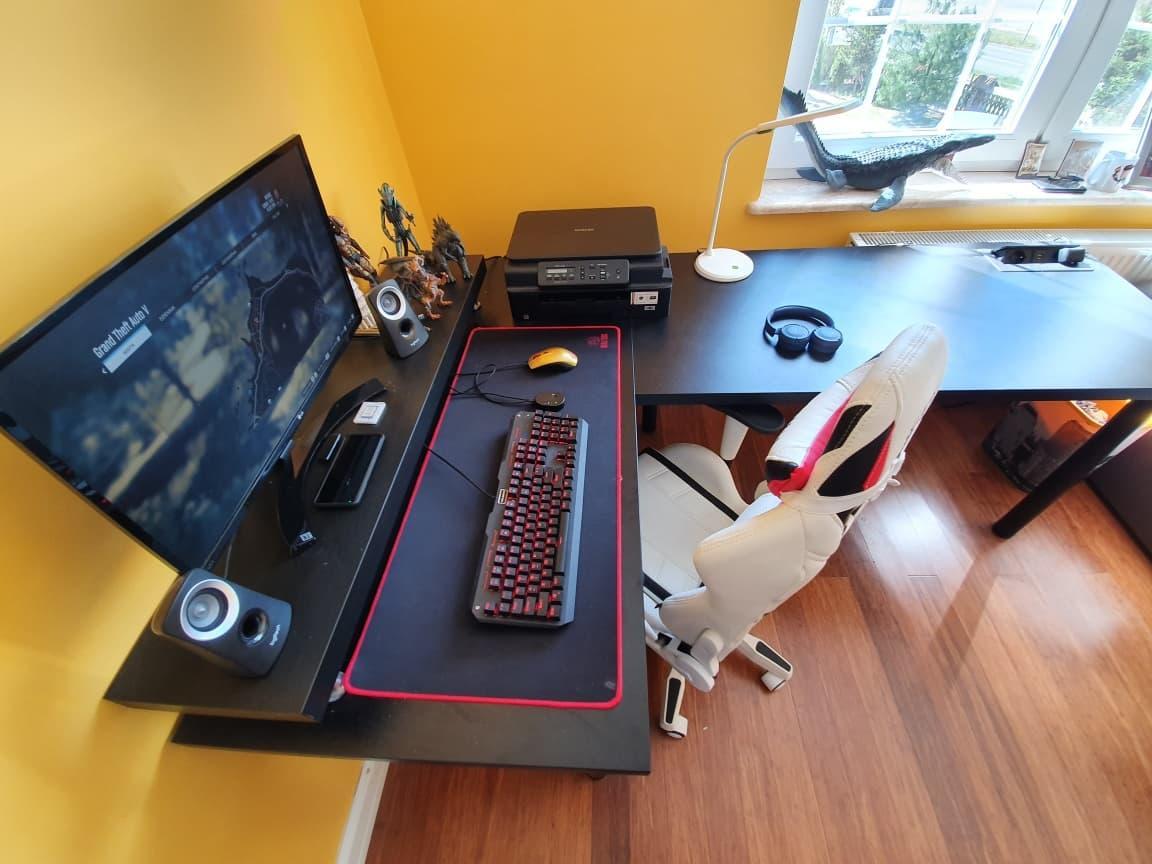 Biurko gamingowe 180x75x60cm czarne narożne stół do pokoju gracza 7 Full Screen