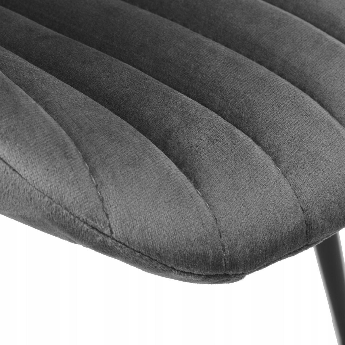 Krzesło welurowe DALLAS VELVET 48x80x47 cm grafitowe czarne nóżki do jadalni lub salonu 7 Full Screen