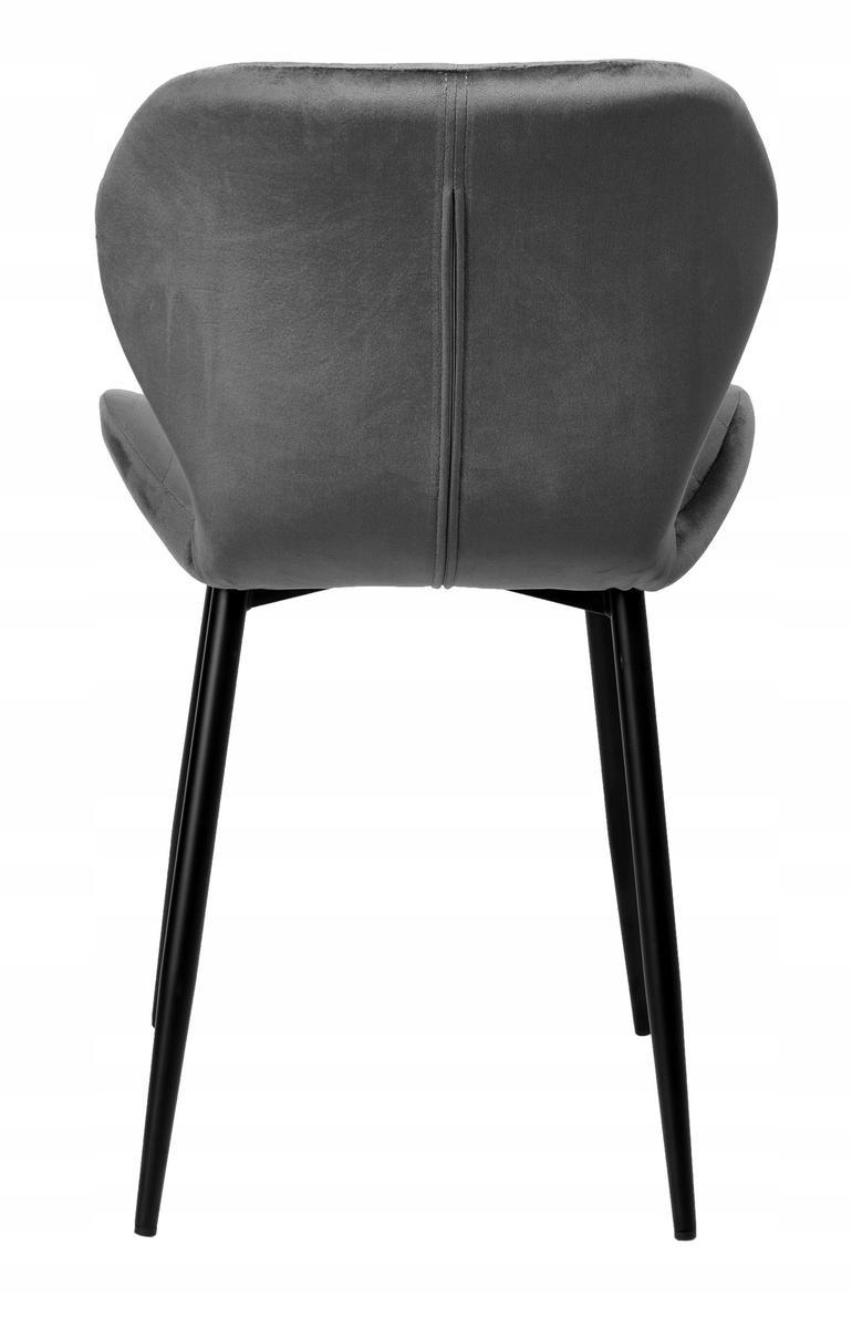 Krzesło welurowe DALLAS VELVET 48x80x47 cm grafitowe czarne nóżki do jadalni lub salonu 4 Full Screen