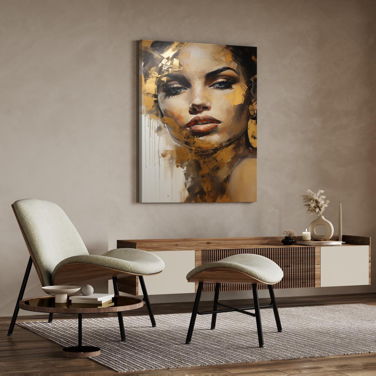 Obraz Canvas Do Salonu KOBIECY Portret Styl Glamour Abstrakcja 80x120cm 2 Full Screen