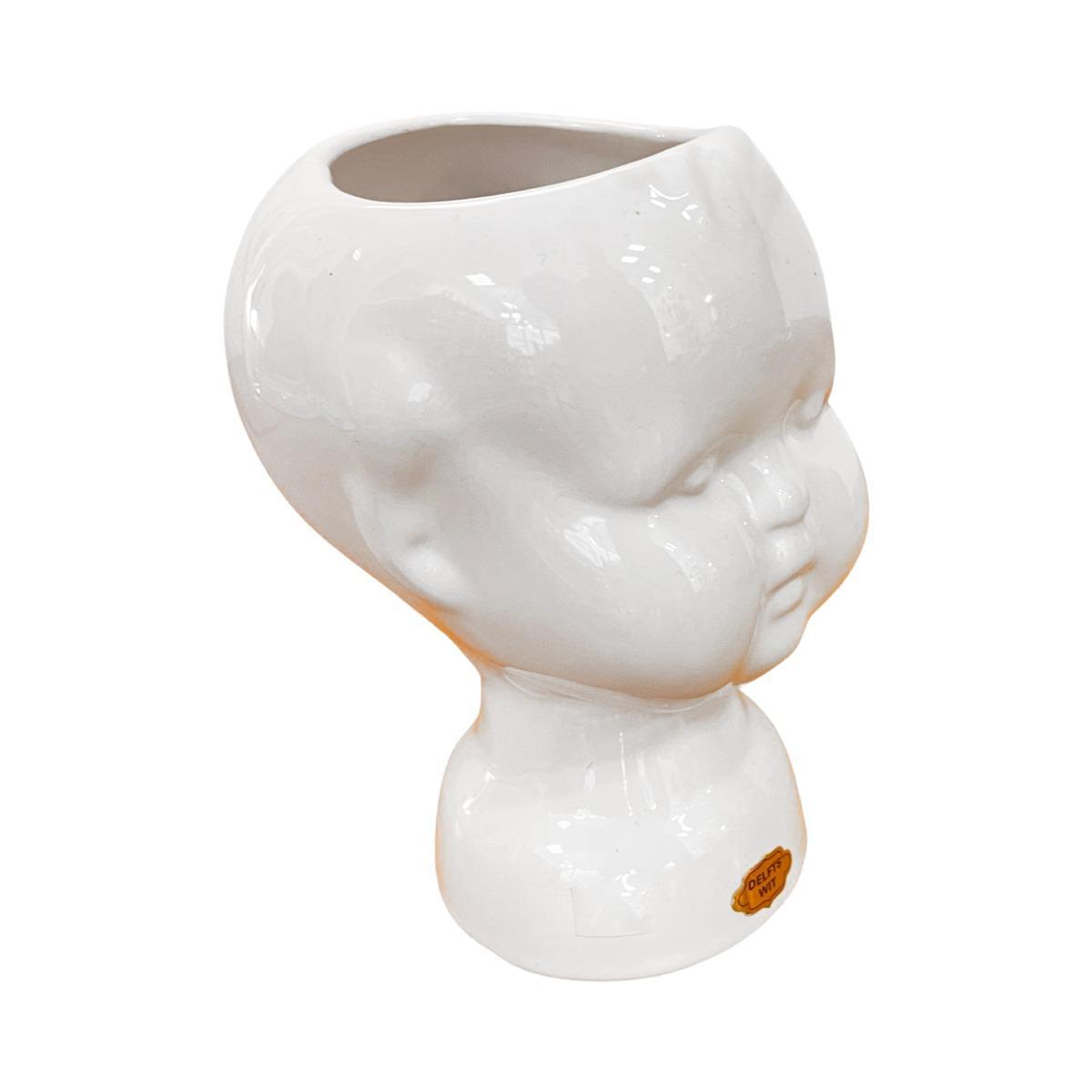 Ceramiczna donica, wazon głowa dziecka DELFTS WIT Holandia, lata 70. 2 Full Screen
