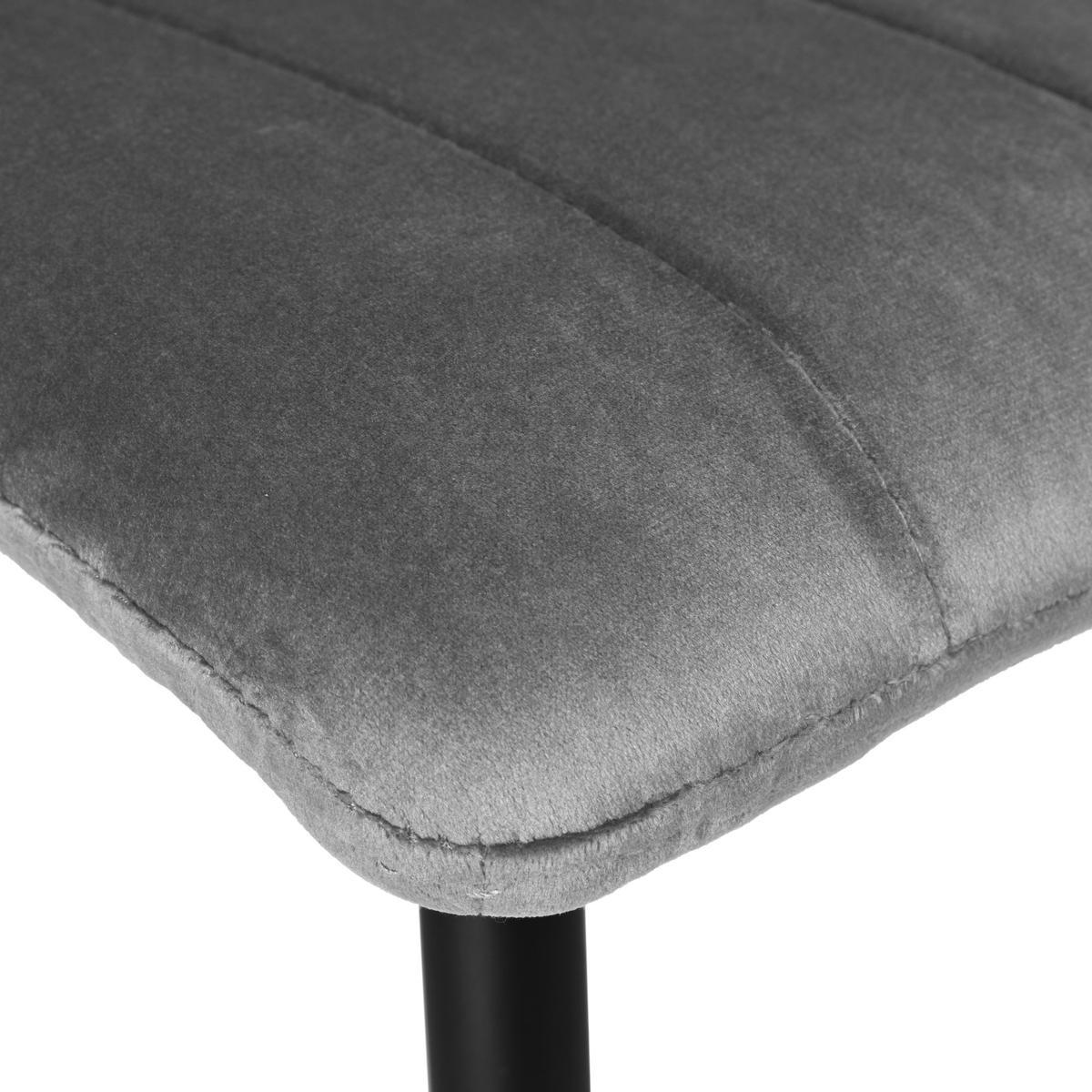 Krzesło FRESNO VELVET 45x89x40 cm tapicerowane szary aksamit czarne nóżki do jadalni lub salonu  7 Full Screen