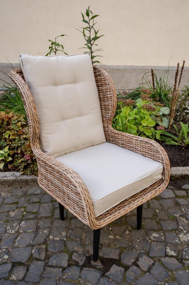 Fotel ogrodowy APERTO 68x90x60 cm okrągły technorattan na ogród taras miedziano-szary 1 Full Screen
