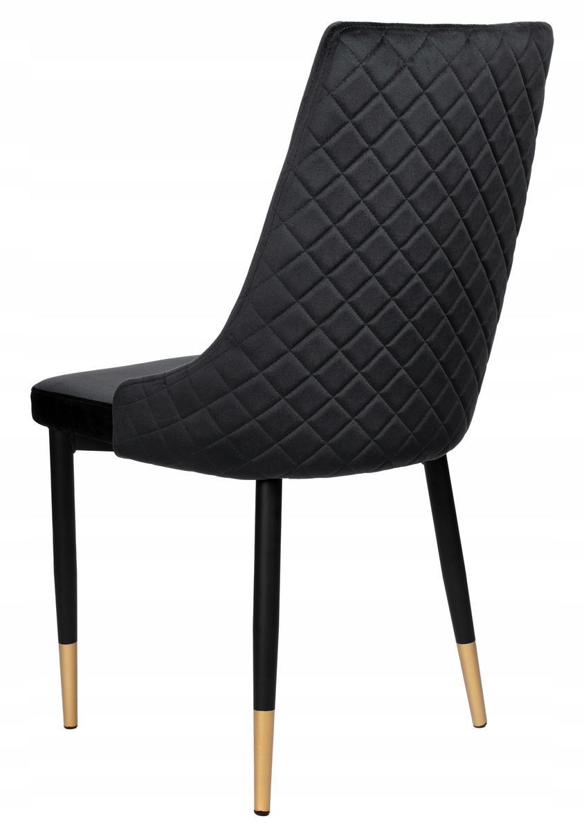 Krzesło tapicerowane Dexter Velvet 48x93x58 cm czarny na czarnych nóżkach do jadalni lub salonu  4 Full Screen