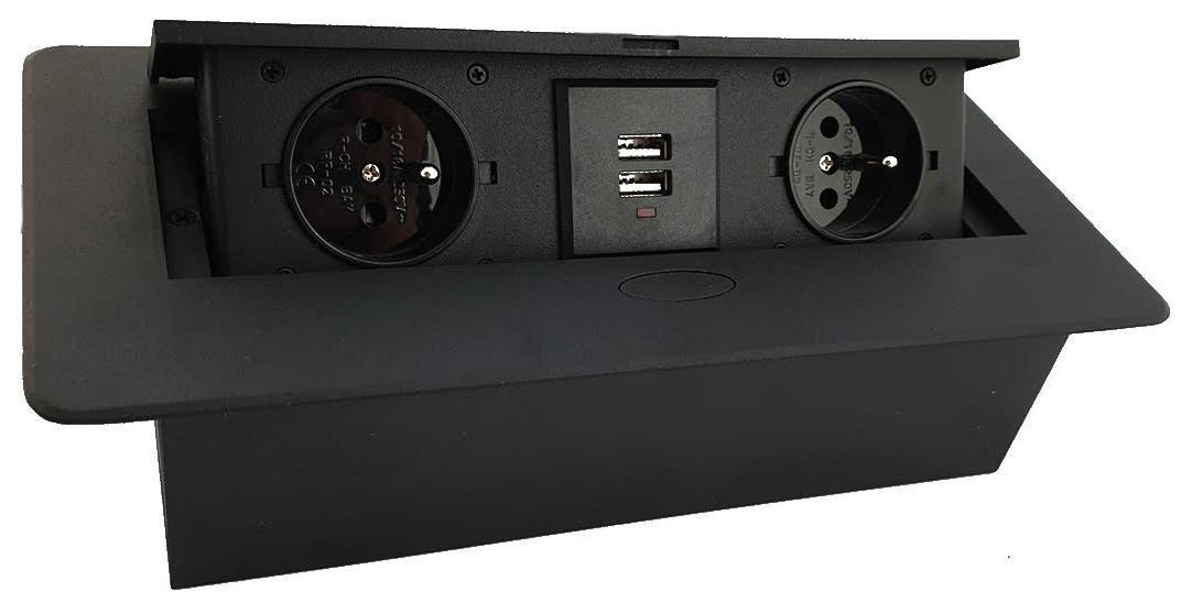 Biurko gamingowe 240x160x80 cm czarne narożne gniazdo do pokoju gracza 6 Full Screen
