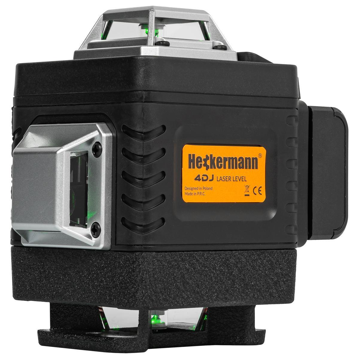 Zestaw Poziomica laserowa Heckermann 16 linii 4DJ LCD + tripod + okulary + tarcza + bateria 3 Full Screen