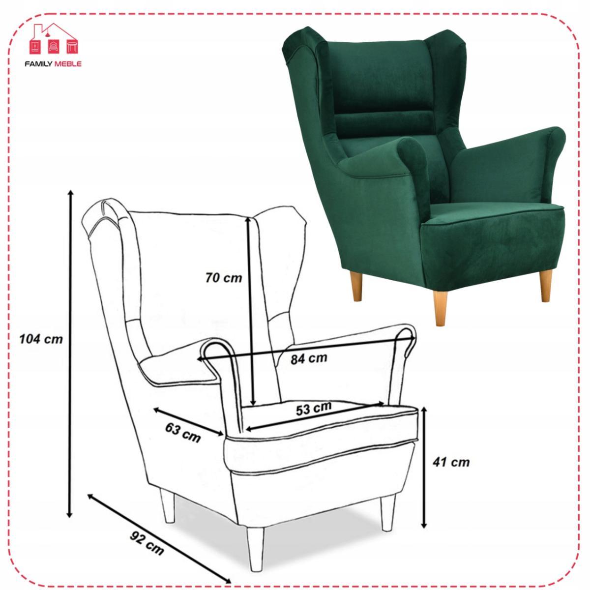 Zestaw wypoczynkowy ZOJA sofa + 2 fotele butelkowa zieleń do salonu  5 Full Screen