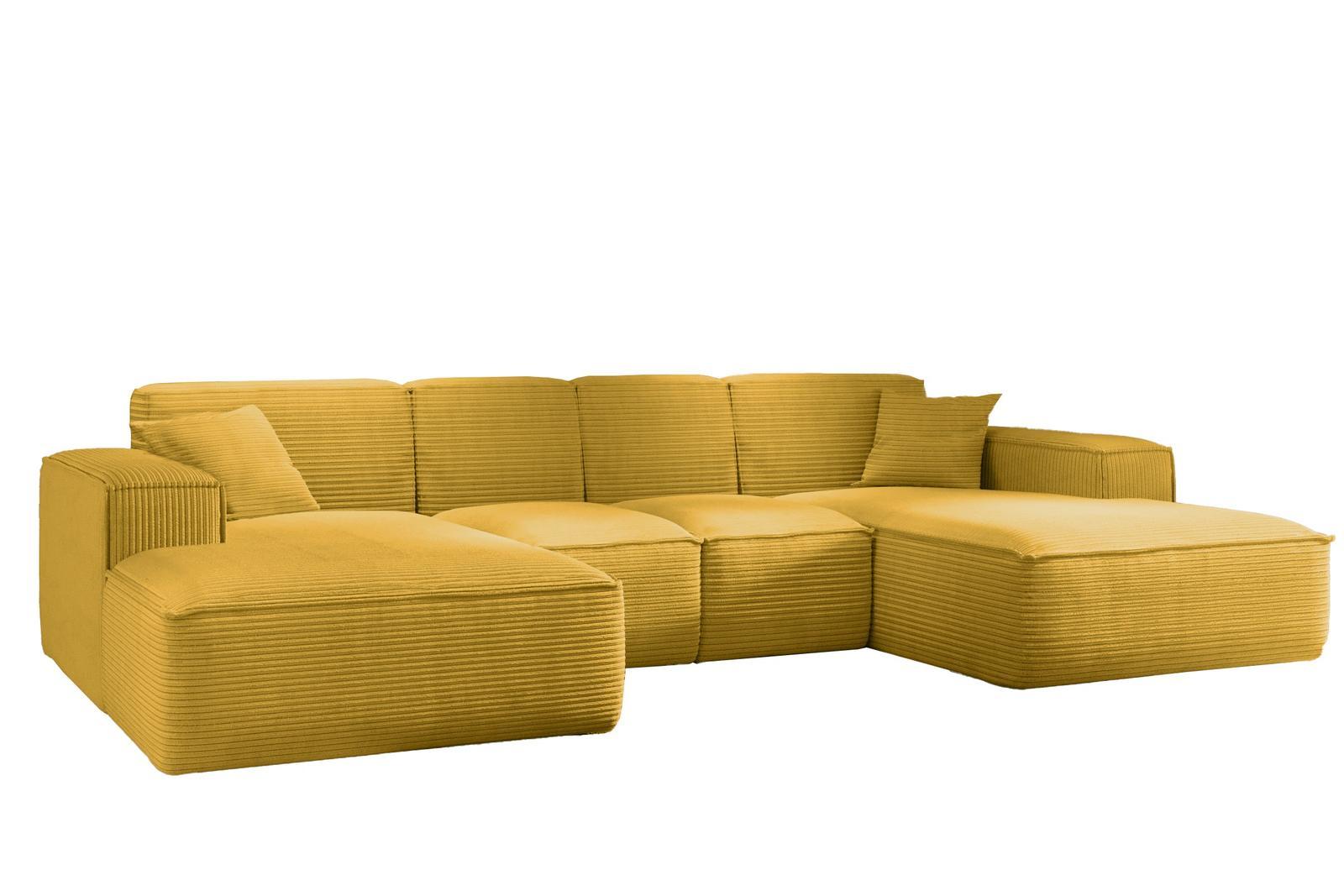 Sofa U SIENA LARGE 344x73x165 cm w kształcie U bez funkcji spania do salonu żółta 0 Full Screen