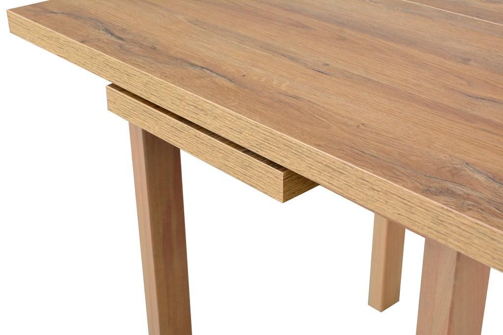 Stół MAX M-7 80x76x80/110 cm kwadratowy rozkładany do kuchni jadalni drewno bukowe laminat czarny/dąb grandson 5 Full Screen