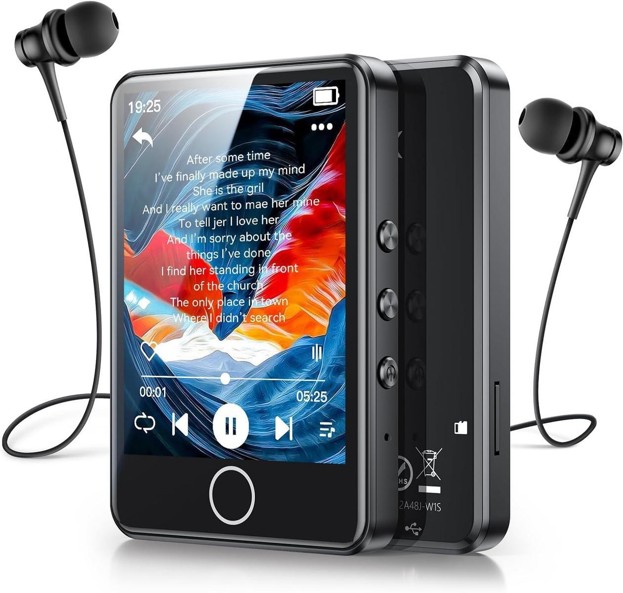 Odtwarzacz MP3 dotykowy 2,8" 64GB Bluetooth radio FM HiFi głośnik czarny 0 Full Screen