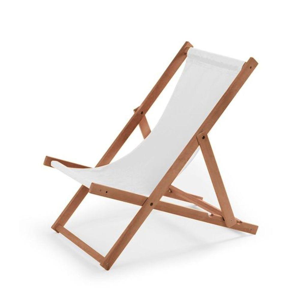 Leżak drewniany 47x112 cm impregnowany ogrodowy plażowy do ogrodu biały 0 Full Screen